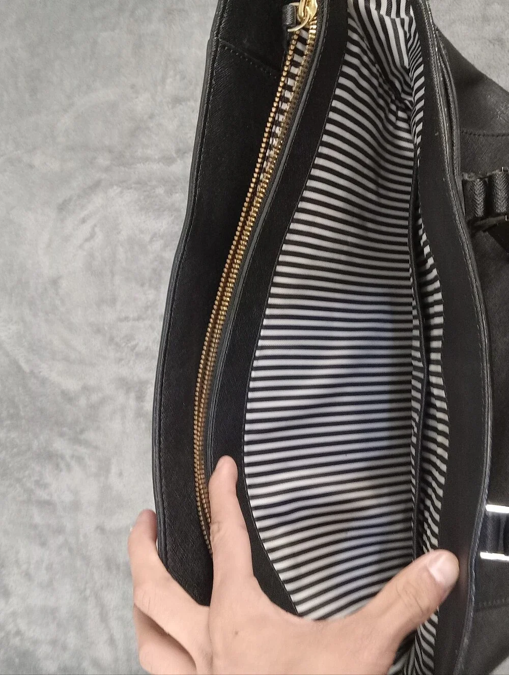 Kate Spade Women's Black Genuine Leather Tote Bag One Size